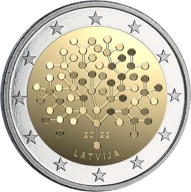 Lettonie 2 Euros Commémo. BU Coincard Lettonie 2022 - La Culture Financière