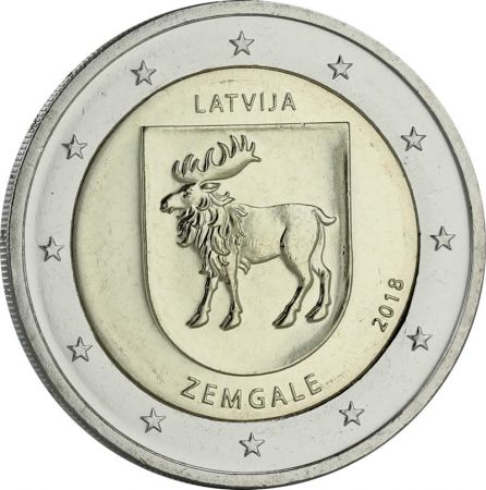 Lettonie 2 Euros Commémo. Coincard BU Lettonie 2018 - Zemgale