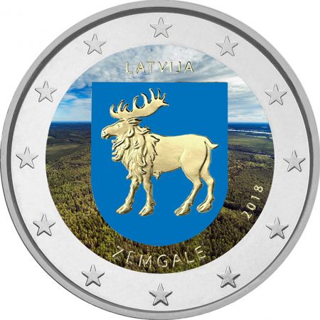 Lettonie 2 Euros Commémo. COULEUR Lettonie 2018 - Zemgale