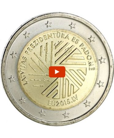 Lettonie 2 Euros Commémo. LETTONIE 2015 - Présidence de l\'U.E.