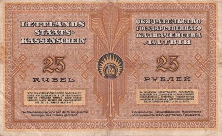 Lettonie 25 Rubli - Brun - 1919 - P.5k
