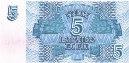 Lettonie 5 roubles - Motifs géométriques - 1992 - Série DL