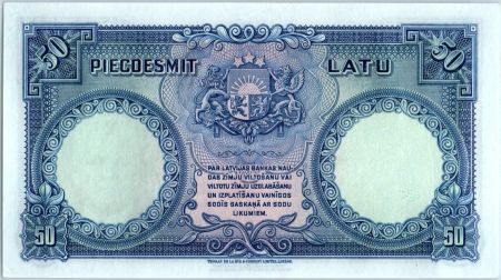 Lettonie 50 Latu -  K. Ulmanis - Armoiries - 1934