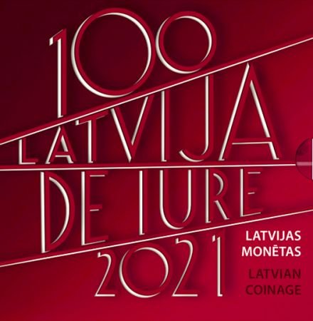 Lettonie Coffret BU Euro LETTONIE 2021 - 100 ans de la reconnaissance de la République de Lettonie (contient 2 € commémo)