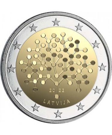 Lettonie Coffret BU Euro LETTONIE 2022 - La Culture financière (contient 2  commémo)