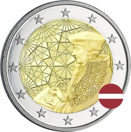 Lettonie Pièce 2 Euros Commémo. BU LETTONIE 2022 - 35 ans du Programme ERASMUS
