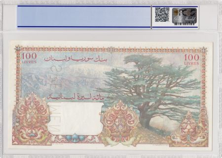 Liban 100 Livres 1945 - Banque de Syrie et du Liban - Spécimen - PCGS 62