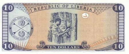 Liberia 10 Dollars J. J. Roberts - Caoutchouc