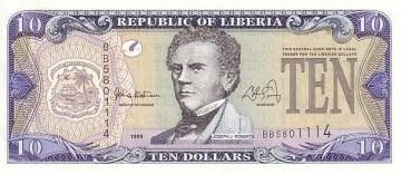 Liberia 10 Dollars J. J. Roberts - Caoutchouc