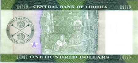 Liberia 100 Dollars, W. R. Tolbert - Marché - 2016