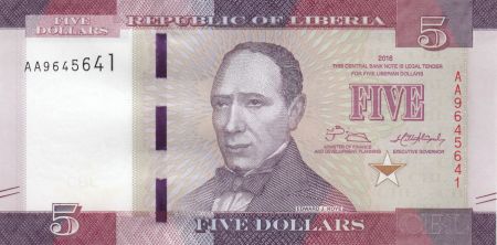 Liberia 5 Dollars, E. J. Roye - Paysanne - 2016