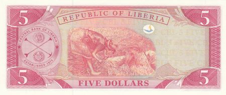 Liberia 5 Dollars 1999 - E. J. Roye, Paysanne
