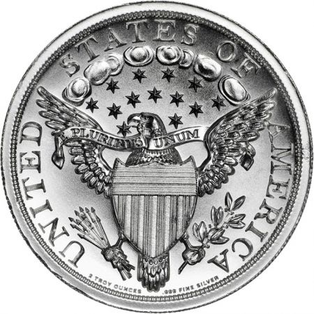 Liberty Dollar 1804 - 2 ONCES ARGENT BULLION (Reproduction Haut-Relief)