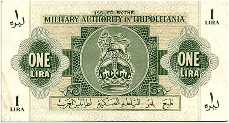 Libye 1 Lira Lion et Couronne - 1943
