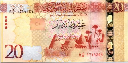 Libye 20 Dinars, Murailles et Ville - 2016 (impression Russe)