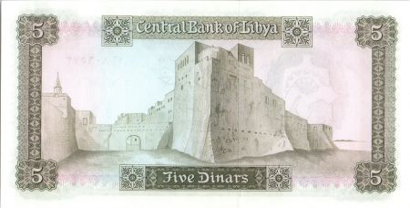 Libye 5 Dinar Forteresse - 1971