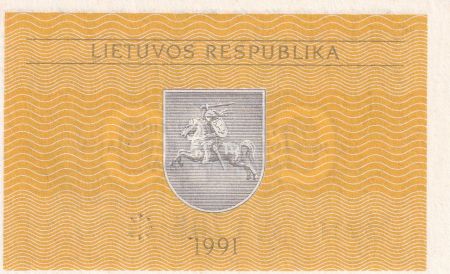 Lituanie 0.10 Talonas - Feuilles - Armoiries - 1991 - P.29b