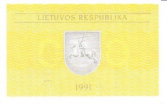 Lituanie 0.50 Talonas 1992 -  Feuilles,  Armoiries