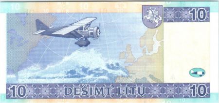 Lituanie 10 Litu, S. Darius et S. Girénas - Avion - 2007