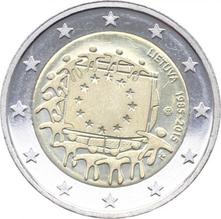 Lituanie 2 Euro 30 ans du Drapeau Européen - 2015
