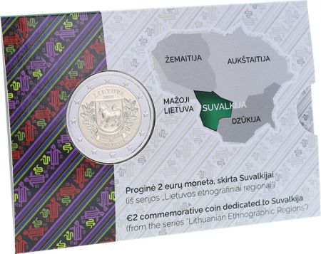 Lituanie 2 Euros Commémo. BU Coincard 2022 - RÉGION ETHNOGRAPHIQUE DE SUVALKIJA