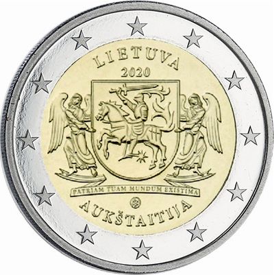 Lituanie 2 Euros Commémo. BU Coincard Lituanie 2020 - Région ethnographique de Auktaitija - Haute Lituanie
