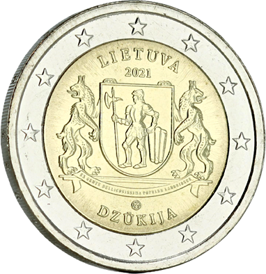 Lituanie 2 Euros Commémo. BU Coincard Lituanie 2021 - Région ethnographique de Dzkija