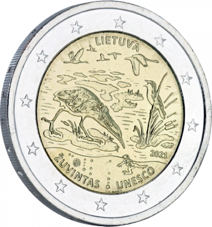 Lituanie 2 Euros Commémo. BU Lituanie 2021 (Coincard) - Réserve de la biosphère de uvintas (UNESCO)