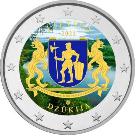 Lituanie 2 Euros Commémo. COULEUR Lituanie 2021 - Région ethnographique de Dzkija