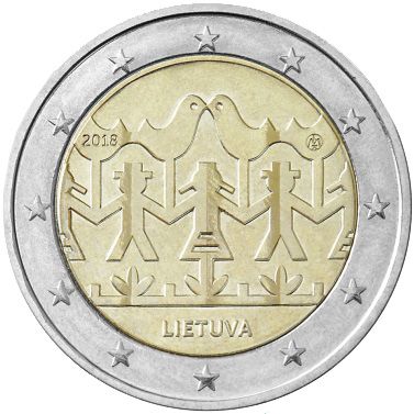 Lituanie 2 Euros Commémo. Lituanie 2018 - Chants et Danses Lituaniennes