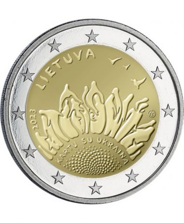 Lituanie 2 Euros Commémo. Lituanie 2023 - Ensemble avec l\'Ukraine (Kartu Su Ukraina)