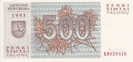 Lituanie 500 Talonu - Loups - 1993 - NEUF - P.46