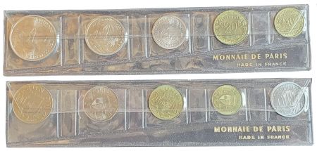 LOT de 10 Monnaies 1964 Comores & Réunion - sans boitier