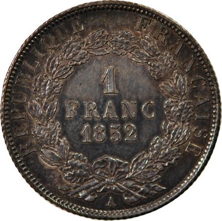 LOUIS-NAPOLEON BONAPARTE - 1 FRANC ARGENT 1852 A PARIS