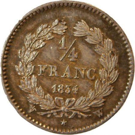 LOUIS PHILIPPE - 1/4 FRANC ARGENT 1834 W LILLE