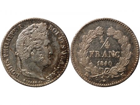 LOUIS PHILIPPE - 1/4 FRANC ARGENT 1840 K BORDEAUX