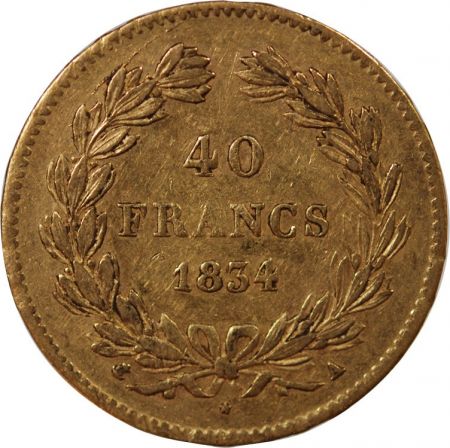 LOUIS PHILIPPE - 40 FRANCS OR 1834 A PARIS
