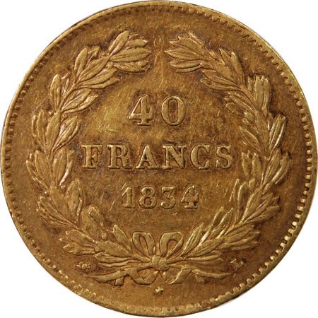 LOUIS PHILIPPE - 40 FRANCS OR 1834 L BAYONNE