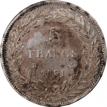 LOUIS PHILIPPE - 5 FRANCS 1831 B ROUEN Tranche en Relief\ \ 