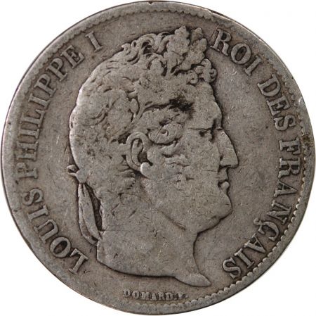 LOUIS PHILIPPE - 5 FRANCS ARGENT 1831 D LYON Tr Creux\ \ 