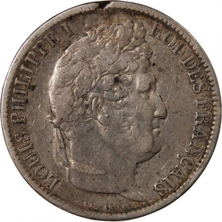 LOUIS PHILIPPE - 5 FRANCS ARGENT 1831 D LYON Type Domard  Tr creux\ \ 