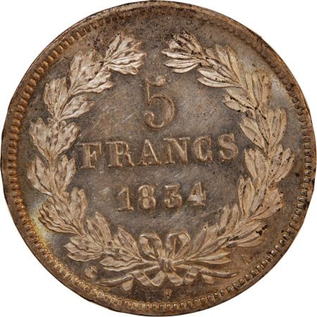 LOUIS PHILIPPE - 5 FRANCS ARGENT 1834 A PARIS