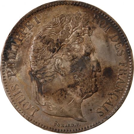 LOUIS PHILIPPE - 5 FRANCS ARGENT 1835 W LILLE Type Domard  Tr relief\ \ 