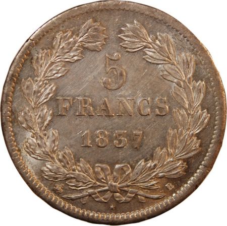 LOUIS PHILIPPE - 5 FRANCS ARGENT 1837 A PARIS