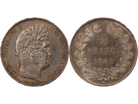 LOUIS PHILIPPE - 5 FRANCS ARGENT 1847 A PARIS Type Domard  Tr relief\ \ 