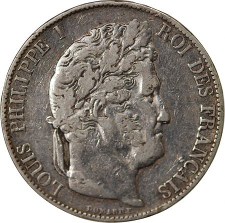 LOUIS PHILIPPE- 5 FRANCS ARGENT 1846 K BORDEAUX
