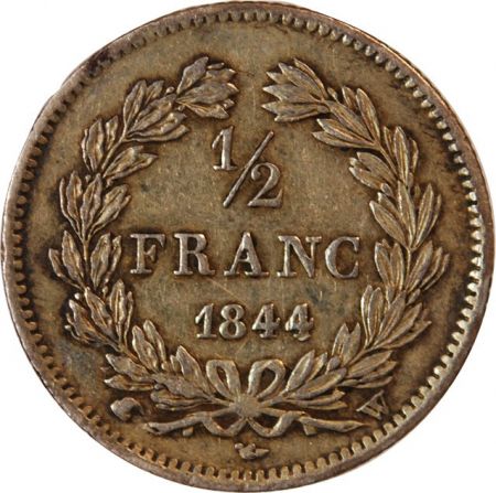 LOUIS-PHILIPPE Ier - 1/2 FRANC ARGENT 1844 W LILLE