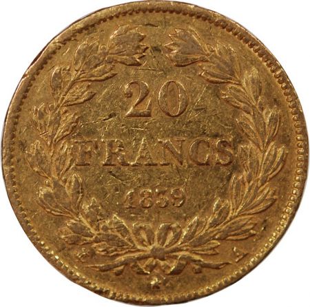 LOUIS PHILIPPE Ier - 20 FRANCS OR 1839 A PARIS