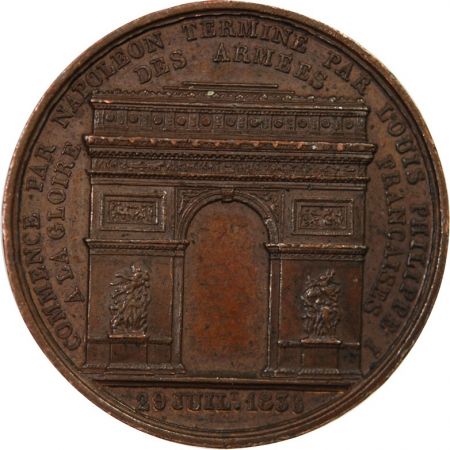 LOUIS-PHILIPPE Ier - MEDAILLE CUIVRE 1836 - ARC DE TRIOMPHE