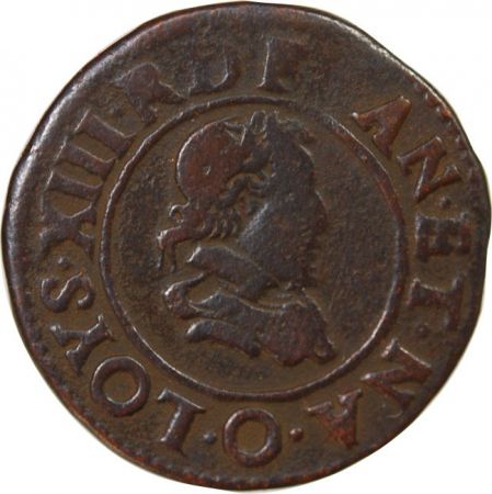 LOUIS XIII - DOUBLE TOURNOIS 1625 O RIOM